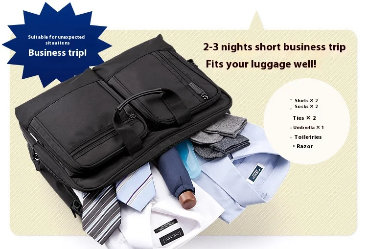 Large Capacitor Bag with Password 3WAY Handheld Double Shoulder Bapa Waterproof Business Nylon Notebook Bag