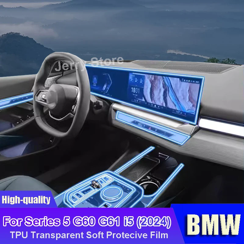 

For BMW Series 5 G60 G61 i5(2024) Car Interior Center console Transparent TPU Protective Film Anti-scratch Repair Car Sticker