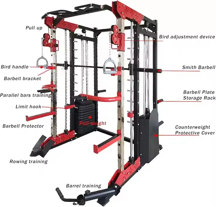Máquina ajustable multifunción del Smith del equipo de la aptitud del gimnasio del entrenamiento del estiramiento