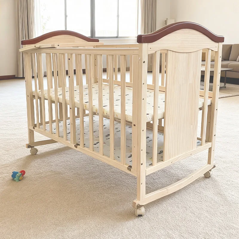 Multifunctional Adjustable Sleeping Storage Wooden Babi Bed Crib Baby Beds with Changing Table for Newborn