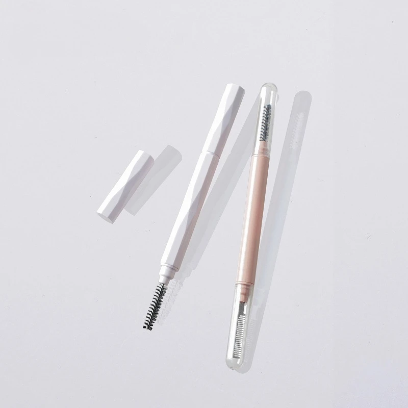 Steel needle eyelash comb 2 in 1 Mascara Wand Brush with Cover Cap Lid Metal Lash Comb Spoolie Lift Eyebrow Brow Eyelash Com