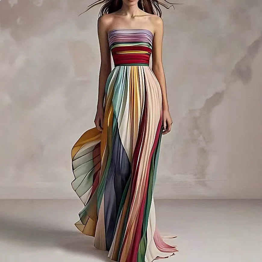Sexy Printed Long Sleeveless Maxi Dress Evening Gown Spring Summer Matching Set Dresses