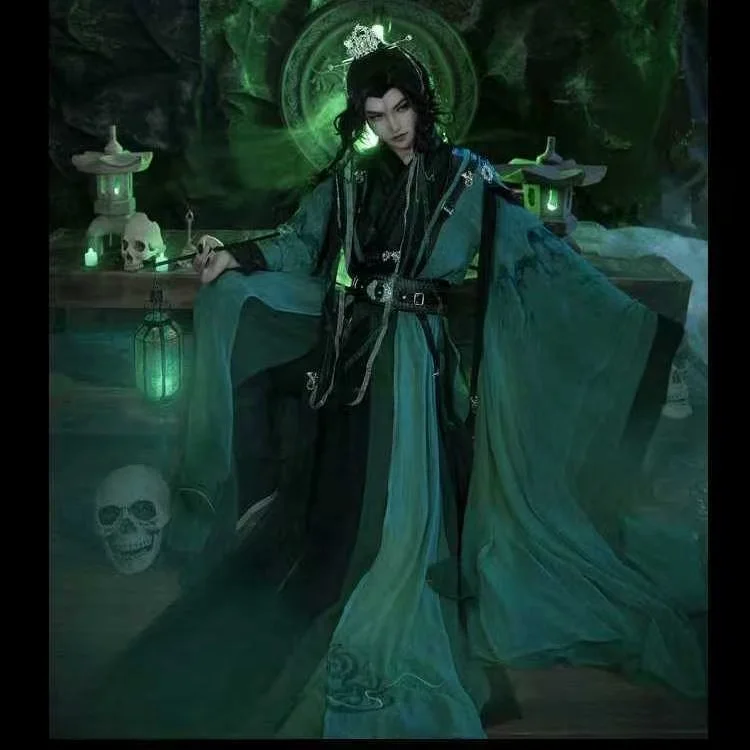 

Evil Monster King Qirong Cosplay Costume Halloween Carnival Event Full Set Clothing Blue Water Tianguan Ci Fu Prince COS Suit