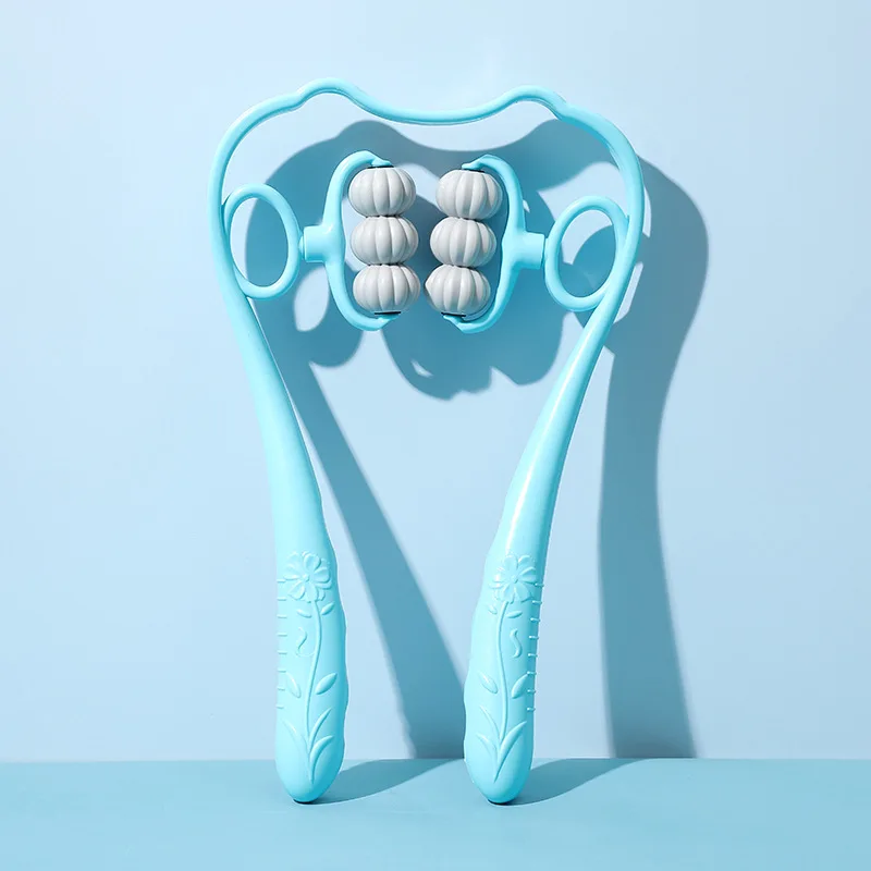 6- مشبك تدليك يدوي متعدد الوظائف للكتف والرقبة جهاز عجن قطني بعجلتين للاستخدام المنزلي