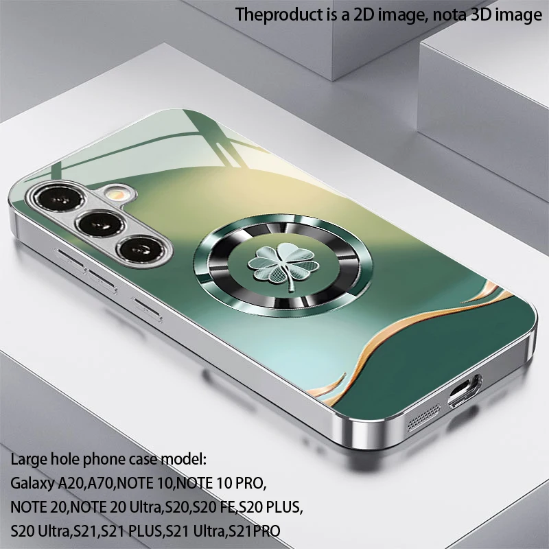2D Four-leaf Clover Pattern Mobile Phone Case for Samsung S26 S25 S24 S23 S22 S21 S20 A56 A36 A16 - Glass Protective Cover view 6