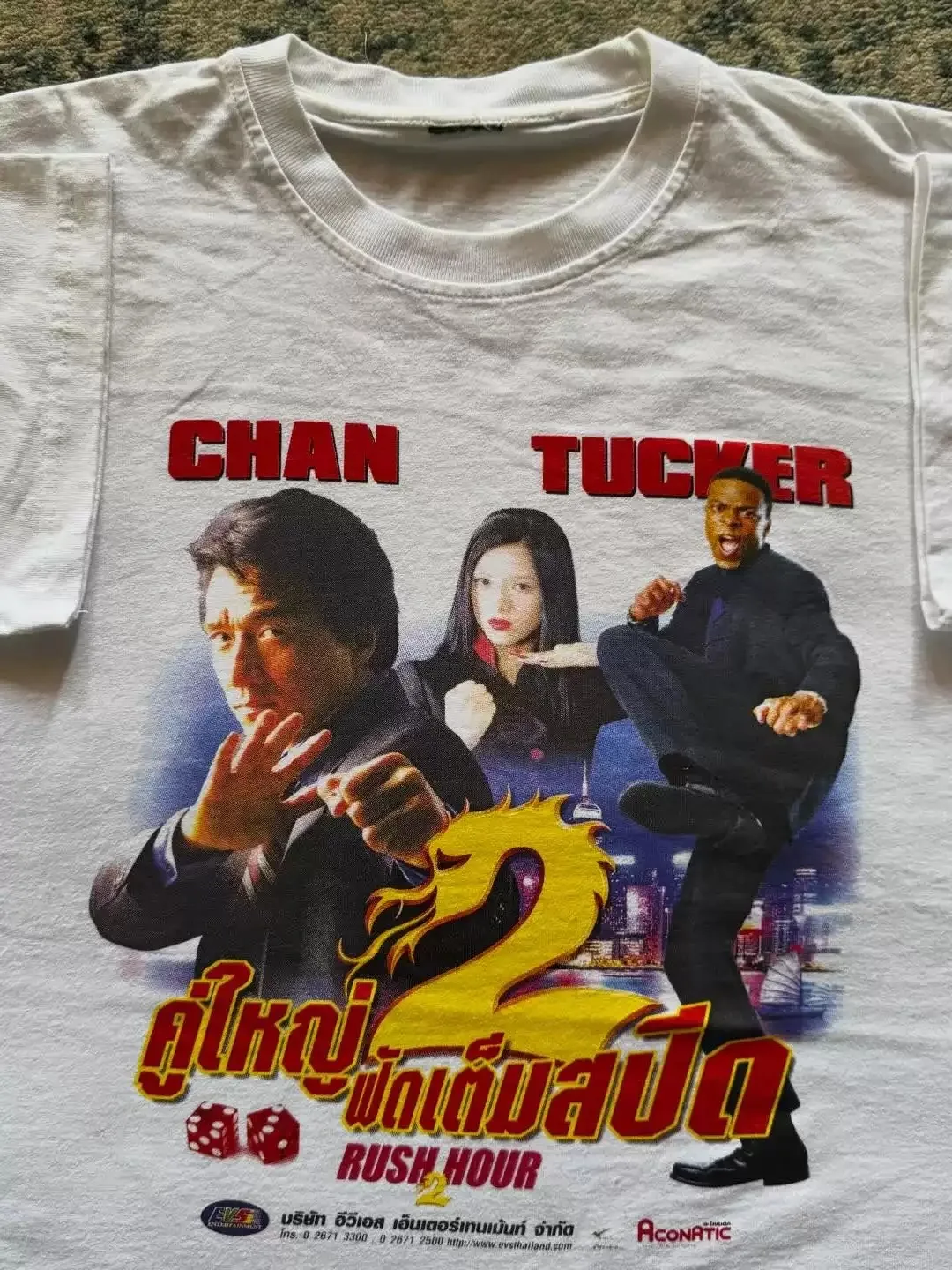 Rush Hour 2 Movie Jackie Chan Chris Tucker Thai Promo Graphic T-Shirt Cotton Men Women Streetwear Tee