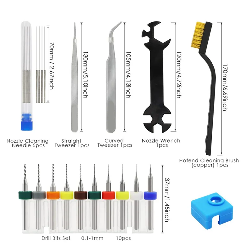 A34M-MK8 3D Printer Nozzles,For Ender3 Nozzle Cleaning Kits 3D Printer Nozzle Maintenance Kit 3D Printer Tools