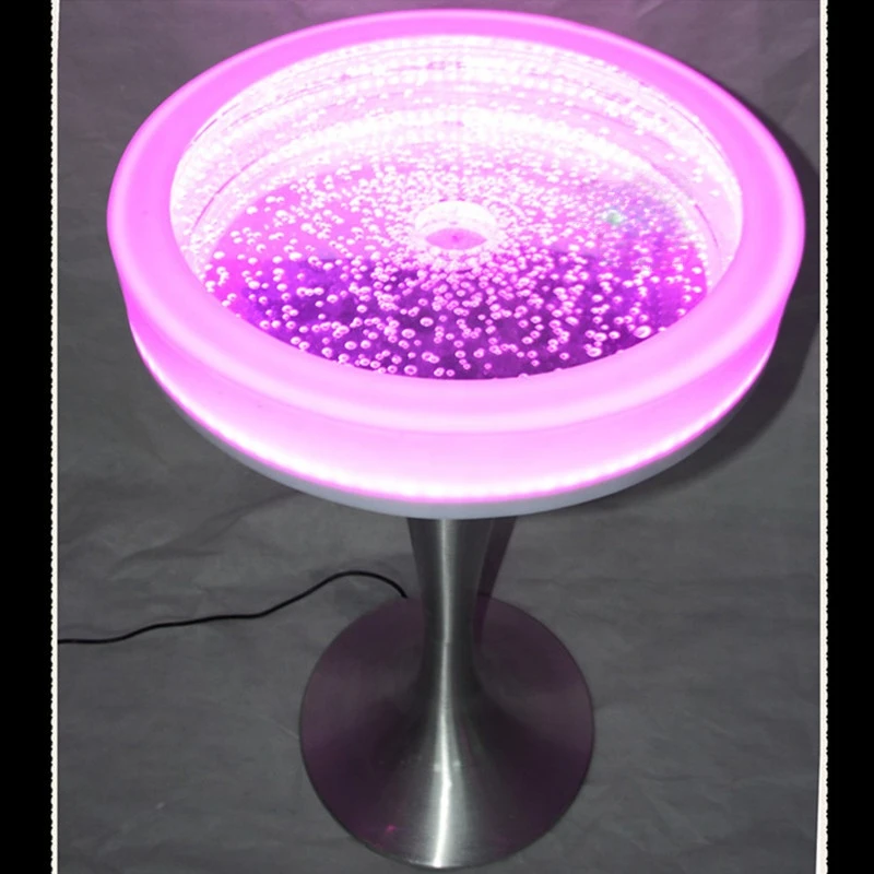 

LED light up bar furniture glowing round bar table for night club