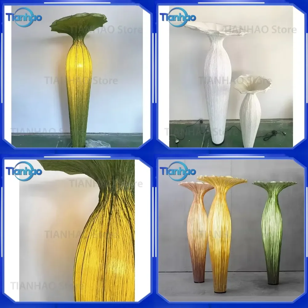 Decorative LED Floor Lamp for Hotel Lobby Living Room Villa Modern Interior Art Decorative Creative Fabric Light Emitting