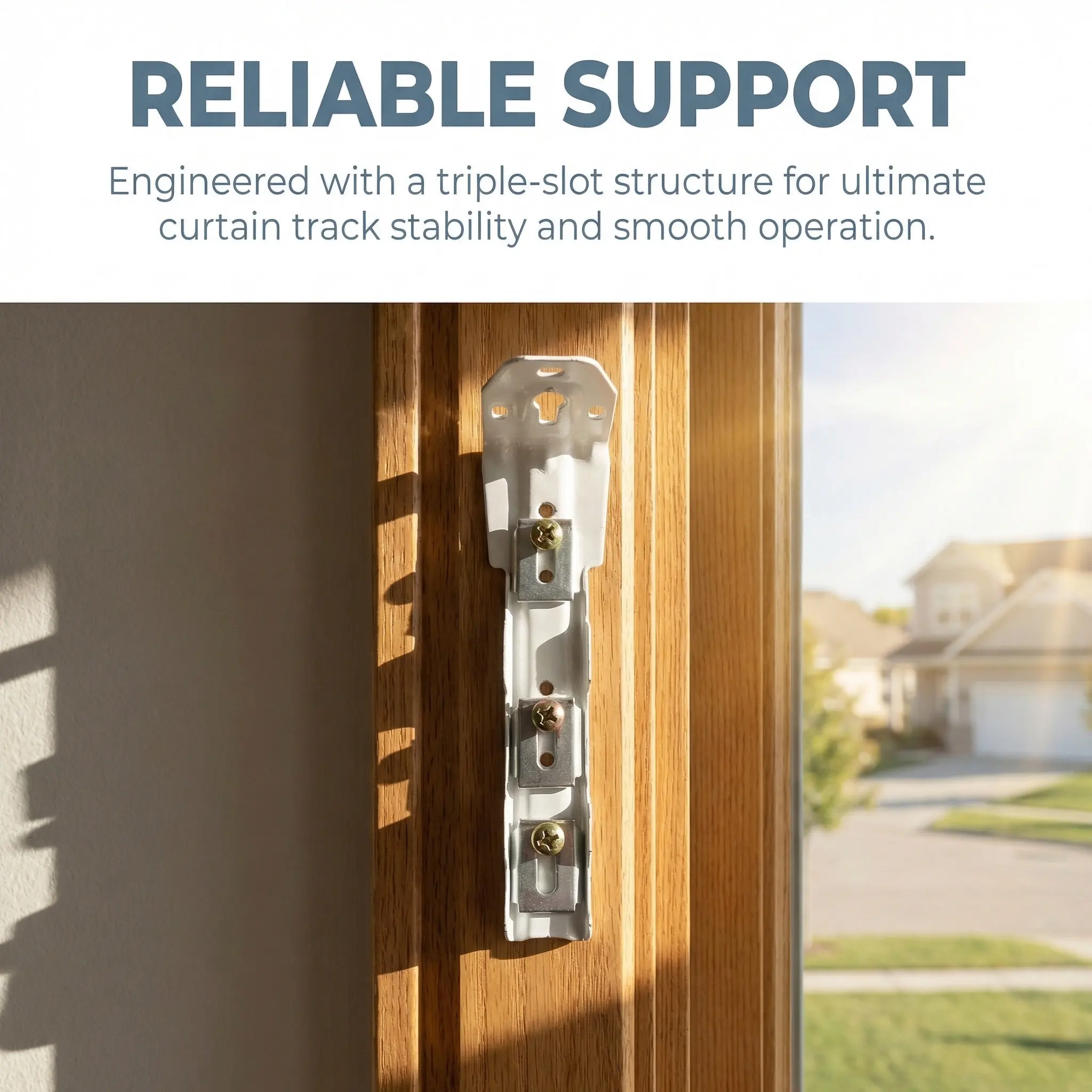 5Pcs Curtain Track Brackets Triple Slot Side Mount Rail Holder Bendable Wall Bracket Stable Support for Straight Curved Curtain