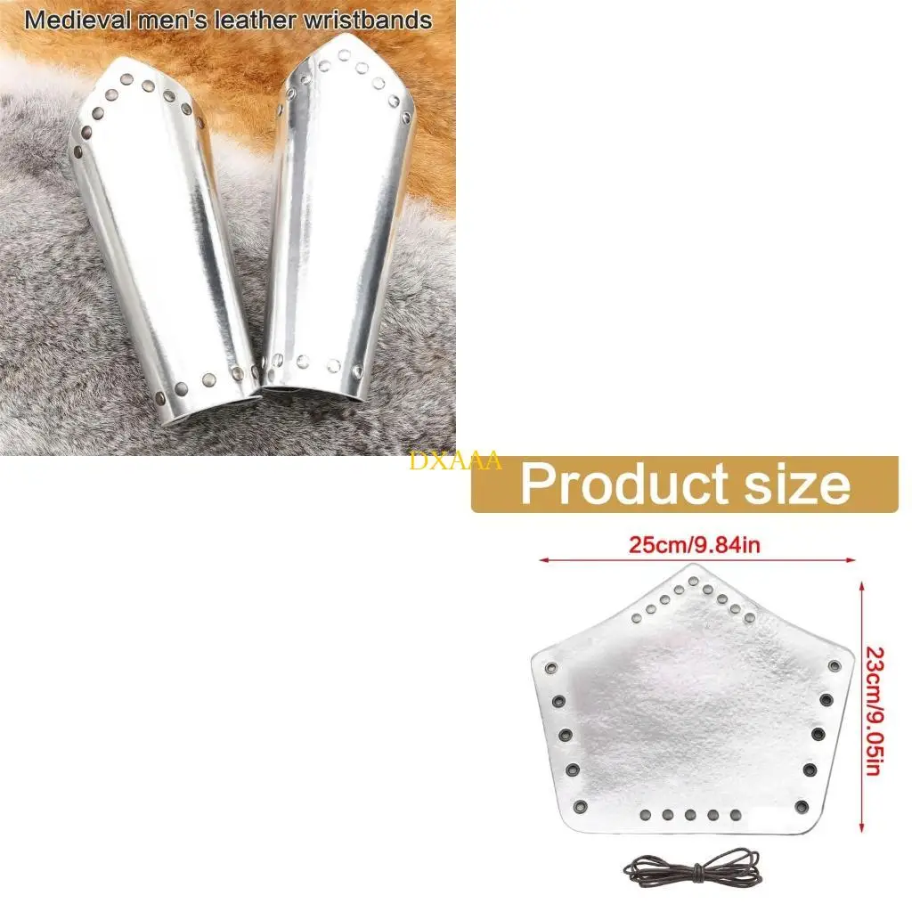 DXAA Medieval Gauntlets Arm Guard Cosplay Renaissant PU Leather Arm Bracers Role Play Armband for Stage Performers