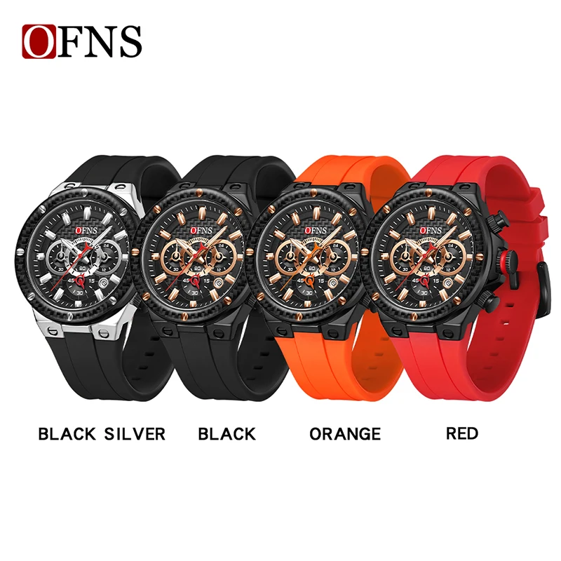 OFNS Top Brand Quartz  Men\'s Watch Casual Sports Waterproof Luminous Automatic Date Multifunction Fashion Trend Watches New Hot