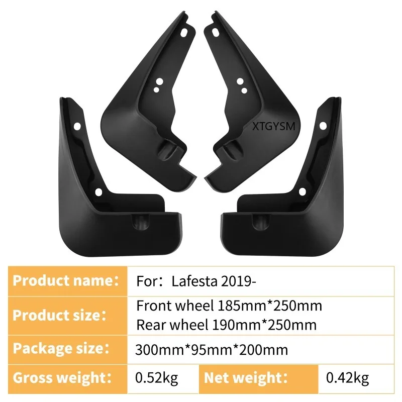 Mudguard Car Accessories for Hyundai Lafesta 2019-2026 Mud Flaps for Fender 4PCS Black ABS Splash Guards  Set Fenders Mudguard