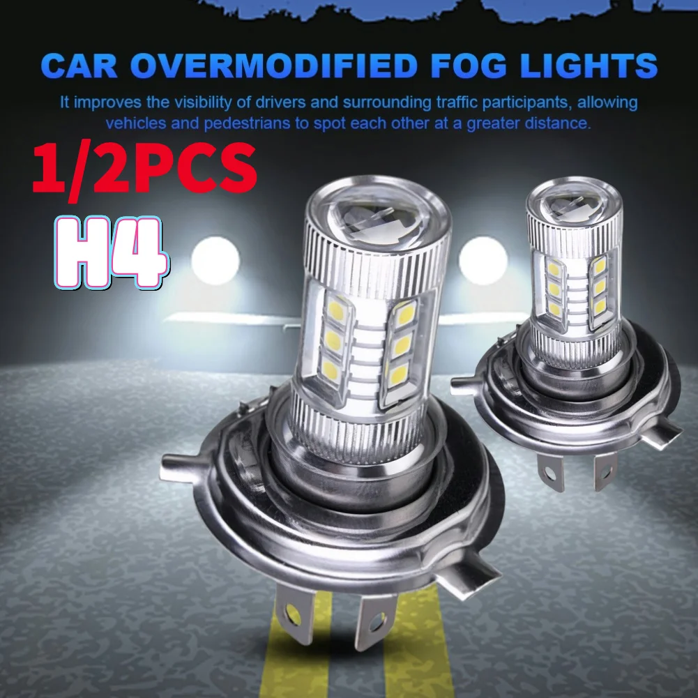 H4 Super Witte Led Koplamp Lamp 6000-6500K Grootlicht Rijlicht Ip67 Waterdichte Auto Koplamp 4000lm 80W 12V