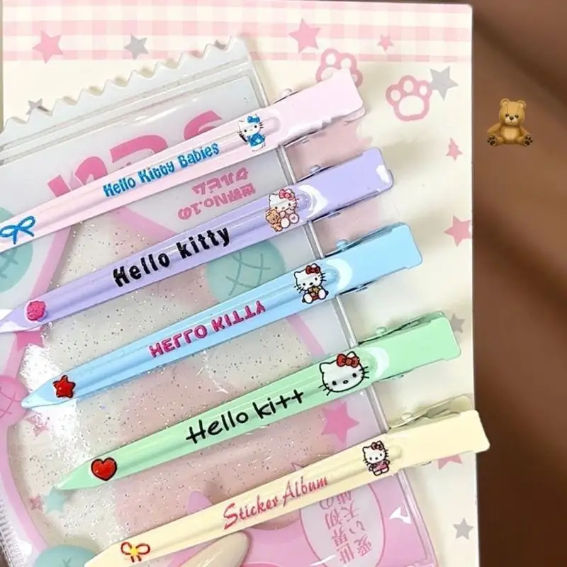 

4/5pcs Printed Kitty Hairpin Positioning Clip Cartoon Duckbill Clip Trendy And Versatile Decorative Bangs Hair Clips