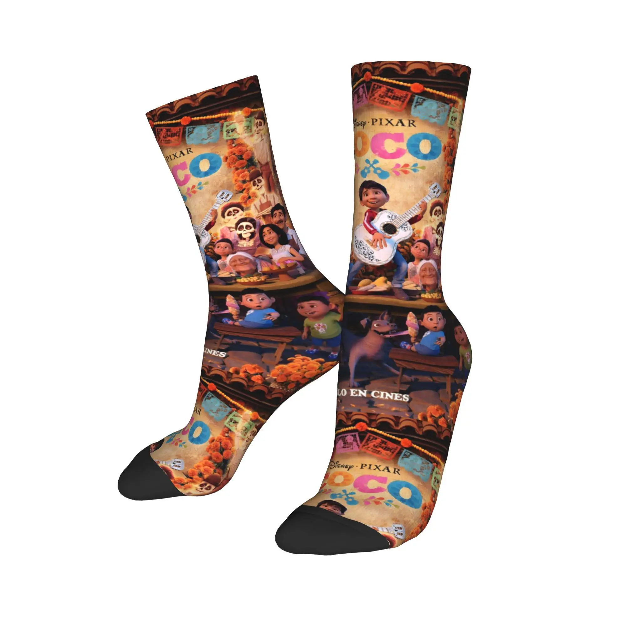 C-Coco Day of The Dead Cartoon Sock New Male Men Socks Hip Hop Polyester Guitar Thankgiving Sport Women's Socks Autumn Winter