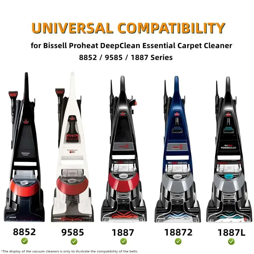 For Bissell Proheat DeepClean Essential Carpet Cleaner 1887,8852,9585 Series Replacement Belt Set, Replace Parts 1601542&1601543