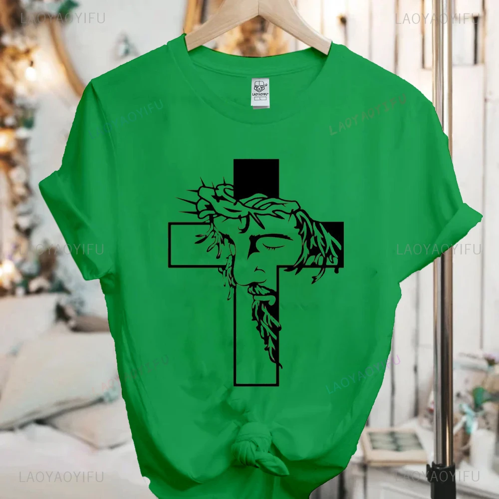 Faith Cross Shirt Christian Gift Love and Grace Tops Printed T-shirt Tops Comfortable Personality Fit Sweatshirt for Daily Wear