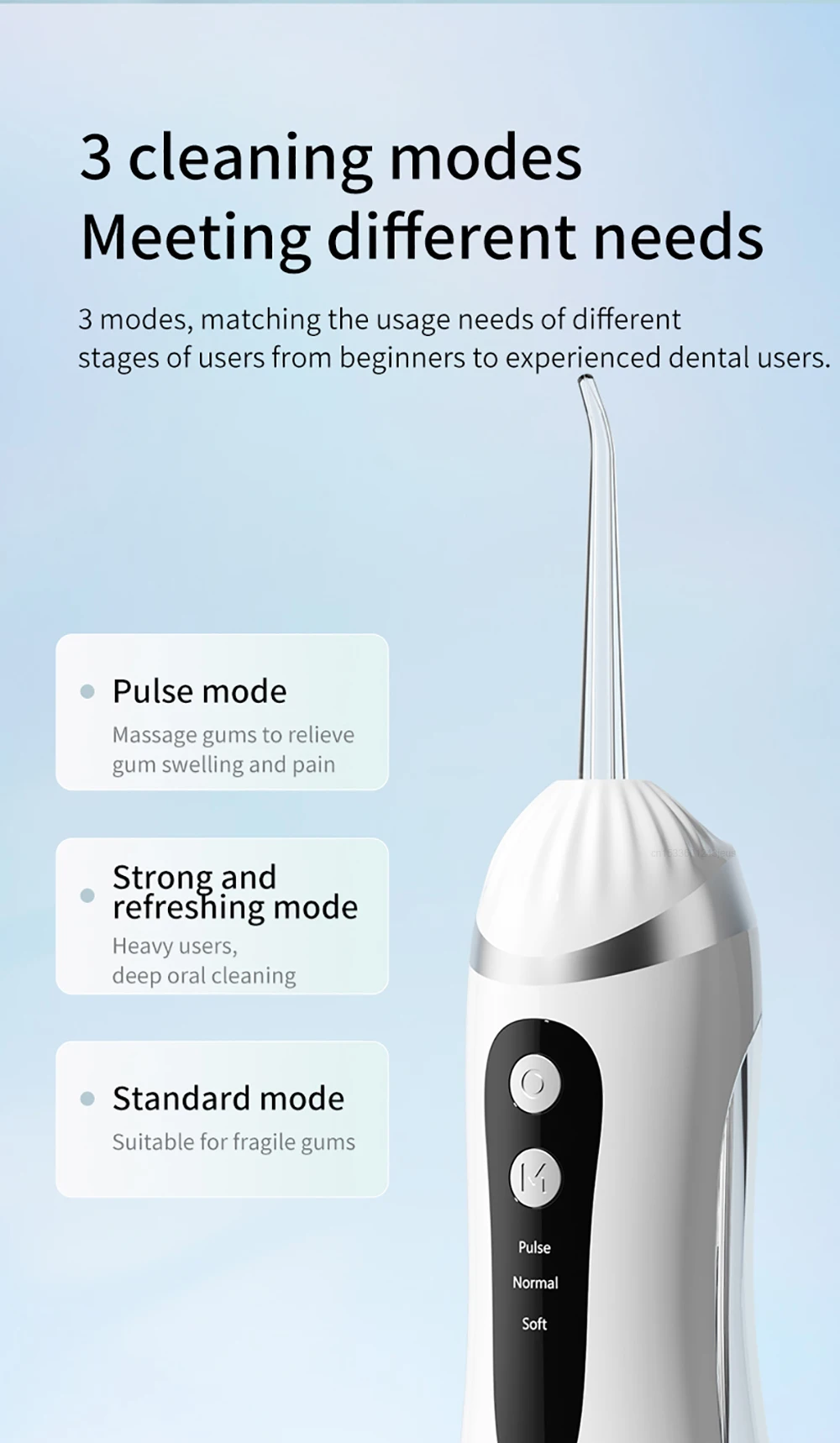 Zähne Munddusche Wiederaufladbare Wasser Flosser Tragbare 200ML Wasser Tank Zähne Reinigung Irrigator Dental Wasser Jet Irrigator – Detail 7