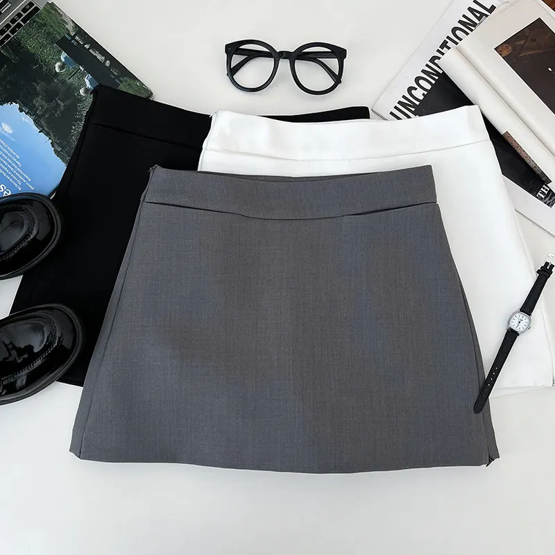 Women's Black Gothic Blazer Skirt Preppy Style Y2K Gyaru Skirt Vintage Korean Style High Waist Bodycon A-line Skirt Summer 2026