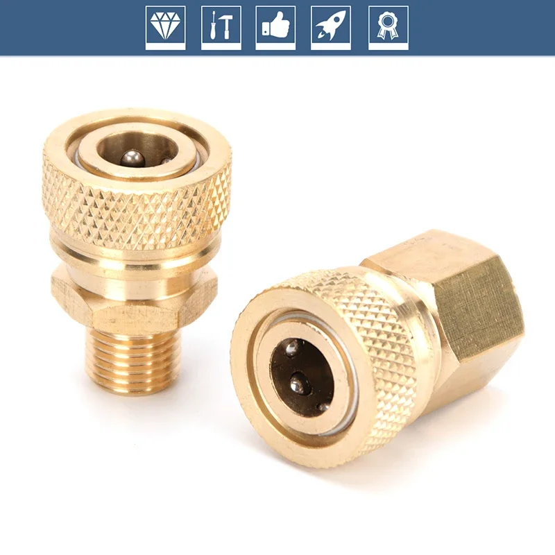 1/8BSPP 1/8NPT M10 Thread 8mm Filling Head Quick Disconnect Connector Air Refilling Copper Quick Coupling Fittings Socket 2pcs