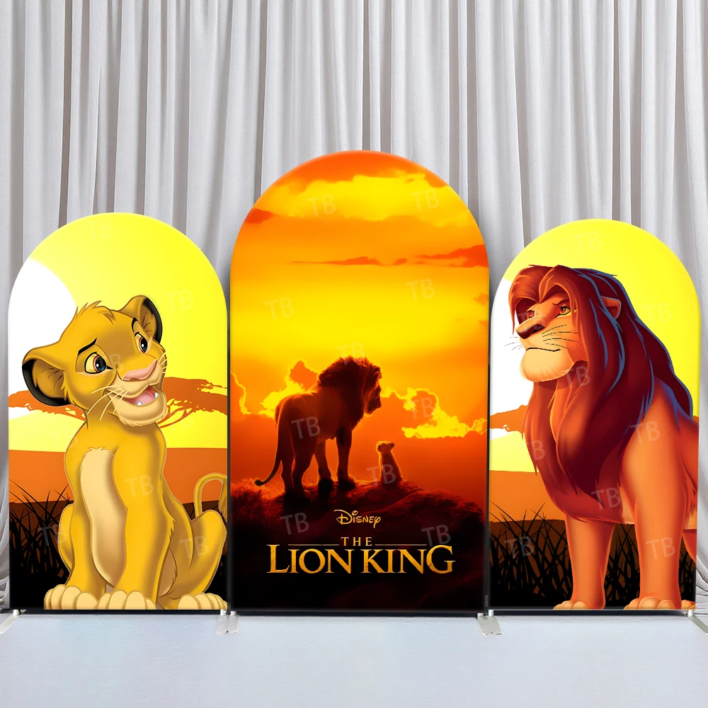 

TB The Lion King Theme Arch Backdrop Cover Simba & Mufasa for Baby Shower Kids Birthday Party Photography Backdrop Wall Decor