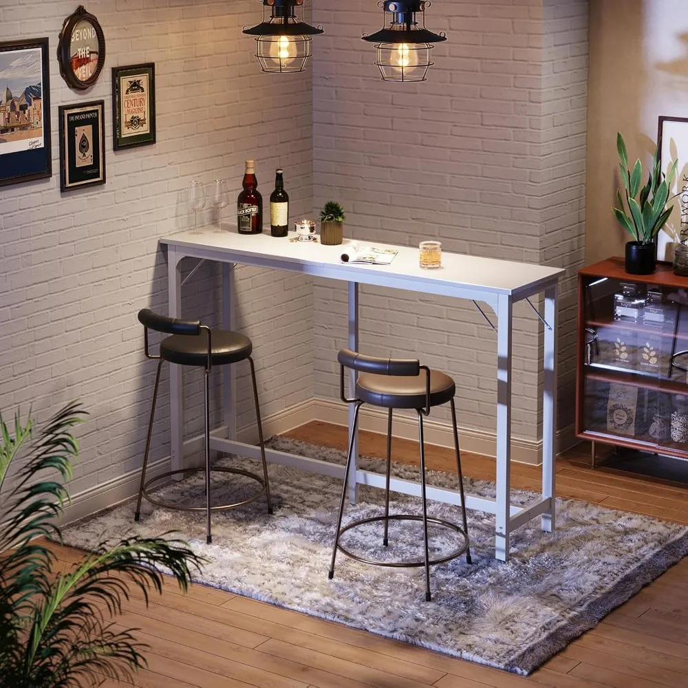 Mesa de bar de 63 polegadas, mesa de pub de altura de bar, mesa de bar de altura de balcão, cozinha retangular de alta qualidade