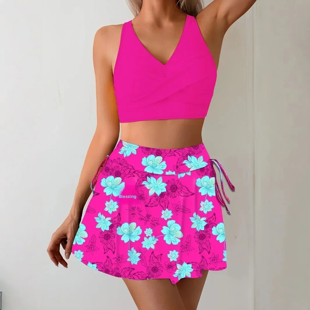 

Sexy Printed Bikini Swimsuit Women's Cover-Up Short Skirt Beach Holiday Beachwear Comfortable Breathable Quick-Drying Swimwear