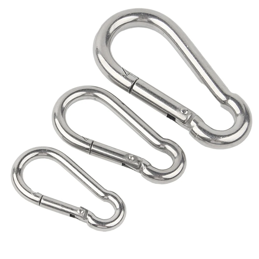 1-5 Stuks M4 M5 M6 M8 M10 304 Roestvrijstalen Veer Snap Karabijnhaak Snelkoppeling Ring Haak Shackle Ketting Bevestiger Haak