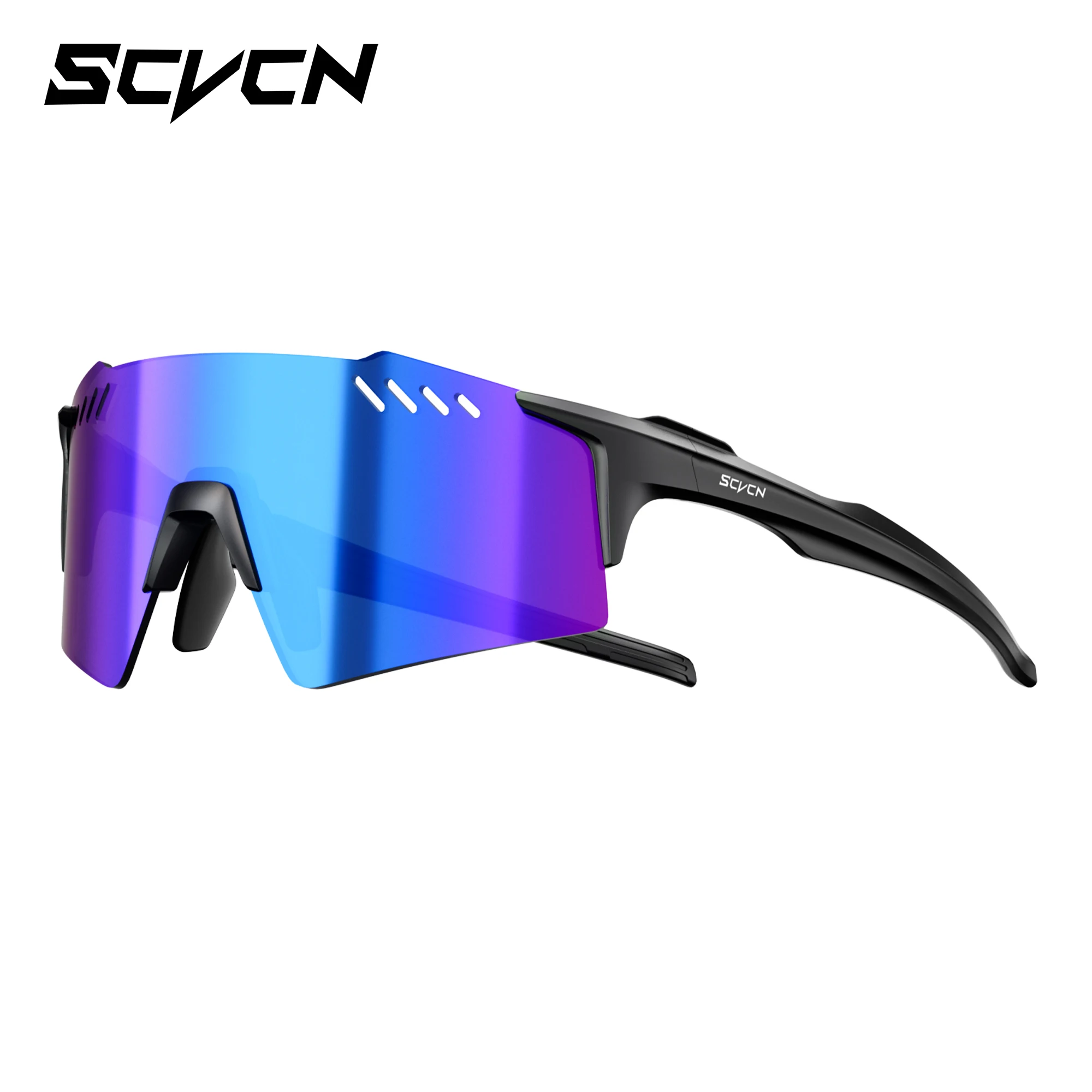 SCVCN Wanderbrillen, modisch, randlos, Fahrradbrille, Outdoor-Sport, Laufen, Fahren, Sonnenbrille für Herren, Schutzbrille, MTB, Fahrrad, 1-Linse