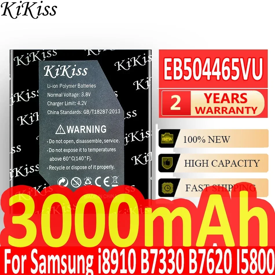 

Аккумулятор KiKiss EB504465VU для Samsung I5700 S8500 S8530 W799 I5800 I5801 B7330 I8700 I329 B7620, батарея 3000 мАч