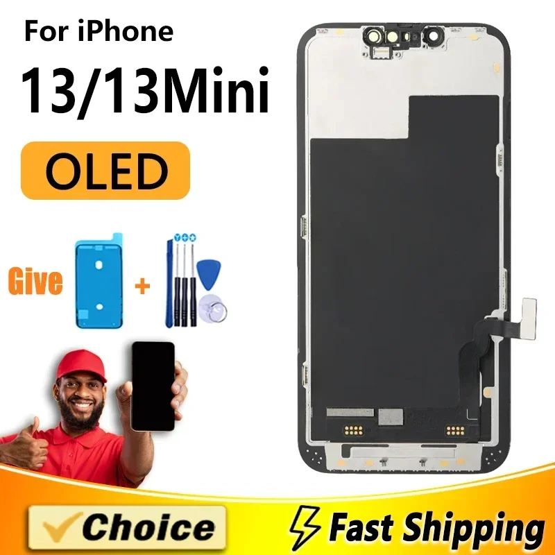 OLED Touch Screen for iPhone 13 Touch Digitizer Assembly for iPhone 13 Mini Display Screen Replacement Parts 100% Tested AAA+