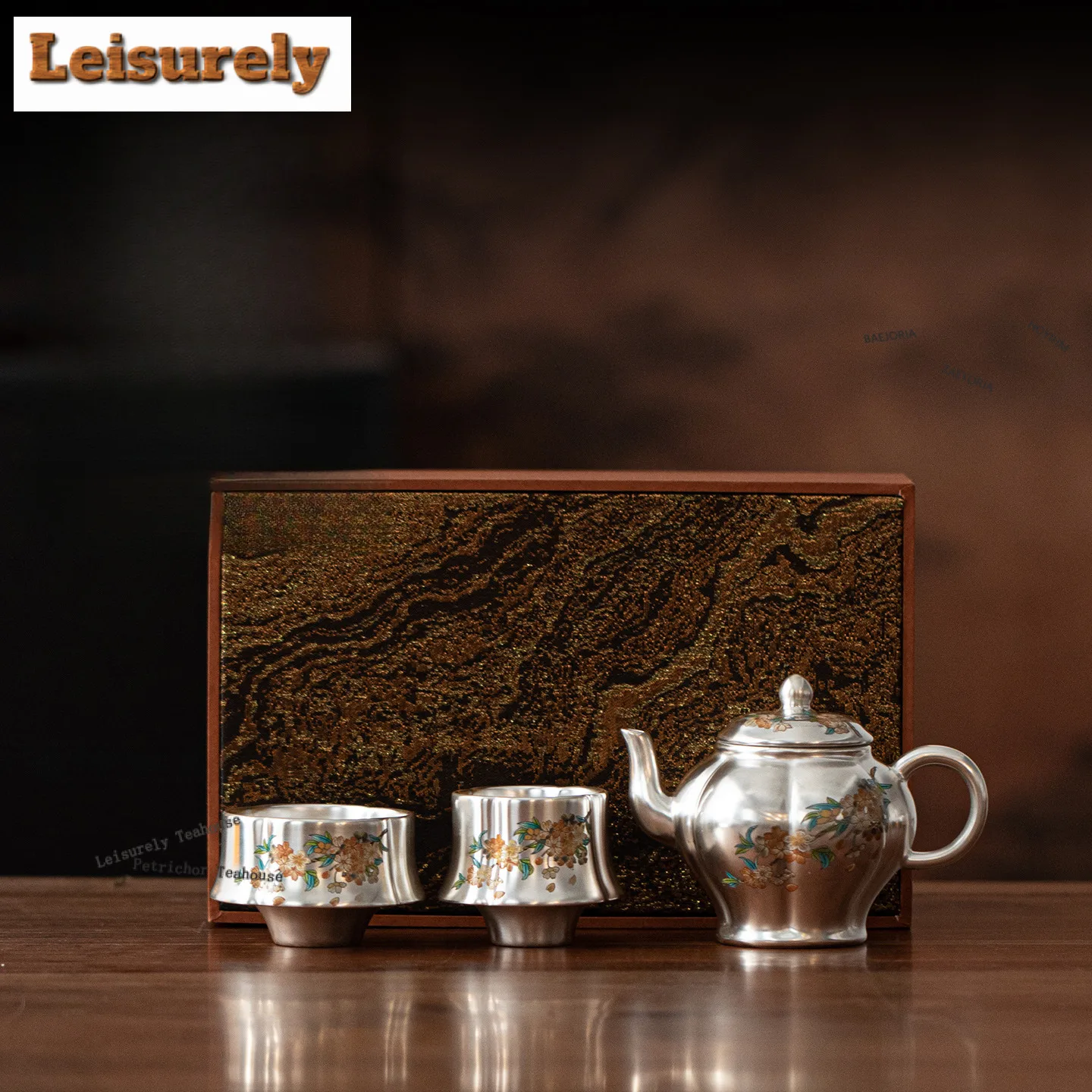 Vergoldetes Silber Goldenes Osmanthus-Duft-Palast-Laternen-Teeservice Komplettes Set Zen-Teezeremonie-Set Teekanne und Teetassen-Set Ornamente