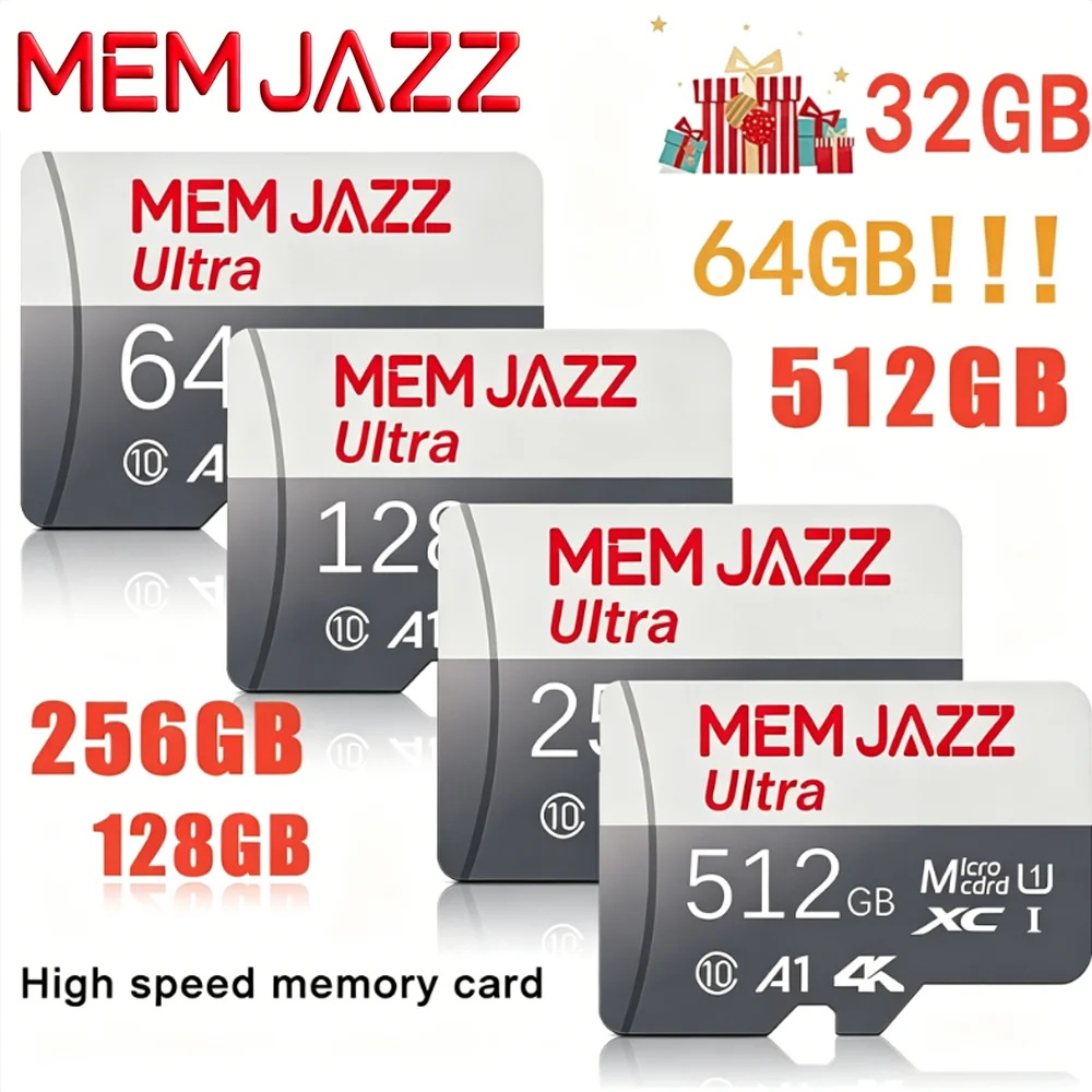 Micro TF SD Card 128GB 256GB 512GB Class 10 UHS-I U3 V30 for Photography 4K Video Backup Storage TF Card for Digital Memories