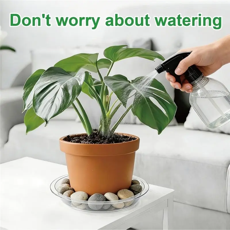 ABUI-Indoor/Outdoor For Plants Plant Saucers 20 Pack Clear(6/8/10/12 In), Plant Trays Drip Tray, Flower Pot Accessories