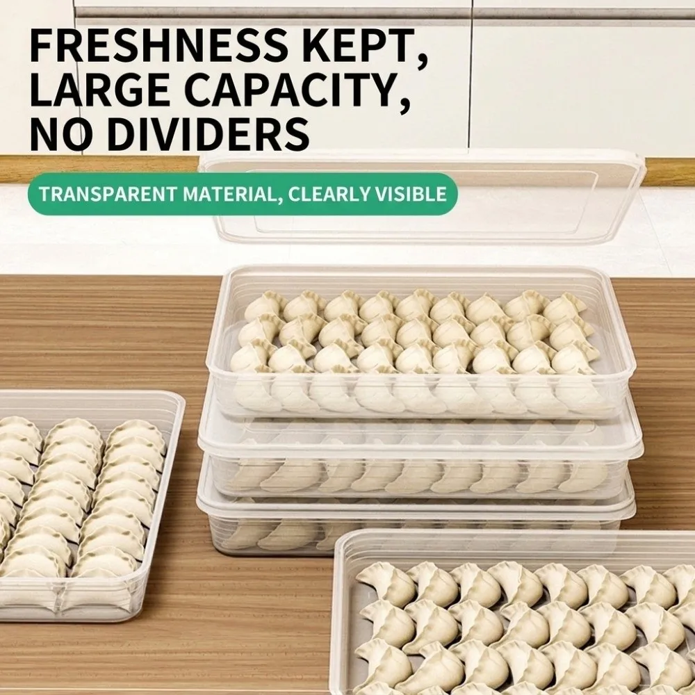 Transparent Dumpling Box with Lid portable Freezer Storage Box Stackable Prevent cross-contamination of flavors Freezer Tray