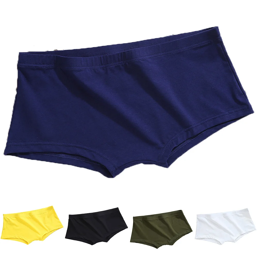 Sexy Men\'s Cotton Briefs Panties Solid Color Breathable Boxer Shorts And Underpants Shorts Soft Comfy Bulge Boxers Man Pack