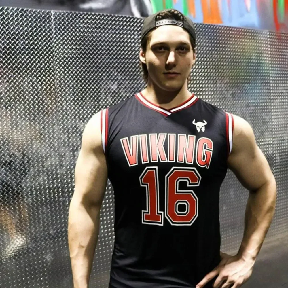 2023 New Men's Fitness Tank Top Sleeveless Shirt Tight Tank Top Summer Casual Fashion Print Tank Top