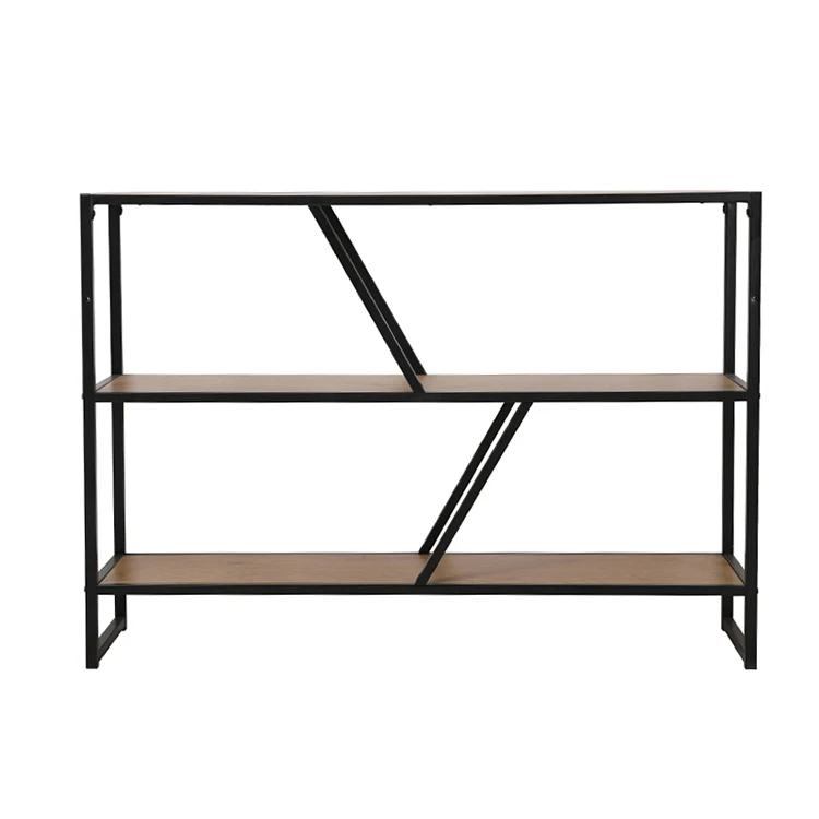 

#@Three-Layer Durable Eco-Friendly Metal Wood Standing Non-Folding Storage Rack for Restaurants Home Use Movable Food