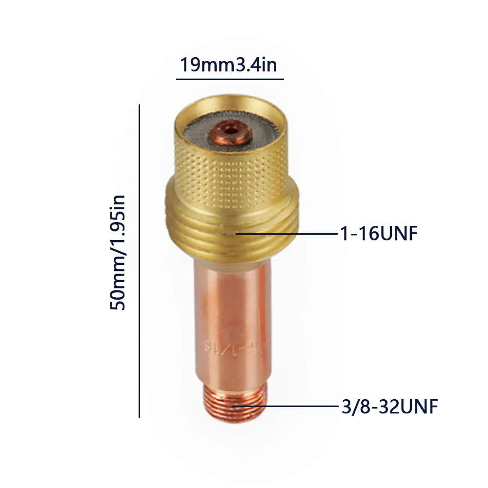 45V24 45V25 45V26 45V27 45V28 Corpo pinza per lente a gas medio TIG 1.0/1.6/2.4/3.2/4.0mm per kit torcia di saldatura TIG WP17 WP18 WP26