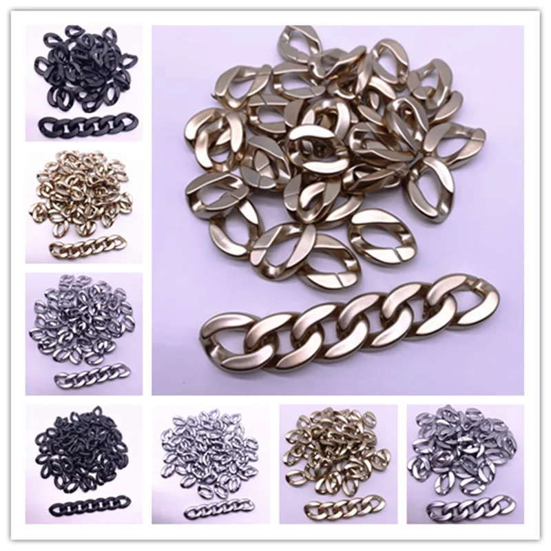 New 20pcs 12*15/13*16/15*20/20*25mm Acrylic Twisted Chains Assembled Parts Beads Diy Jewelry Findings Accessories