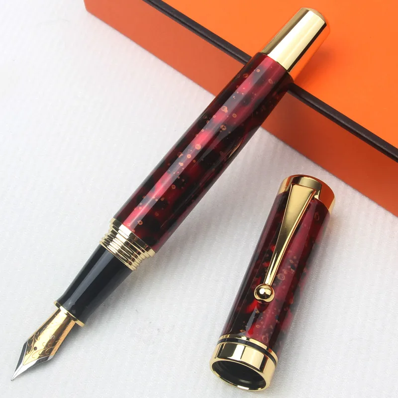 

Высококачественная коллекция, металлическая перьевая ручка премиум-класса с золотыми акцентами, многоразовая глянцевая отделка, офисный подарок, удобная ручка, тонкая точка
