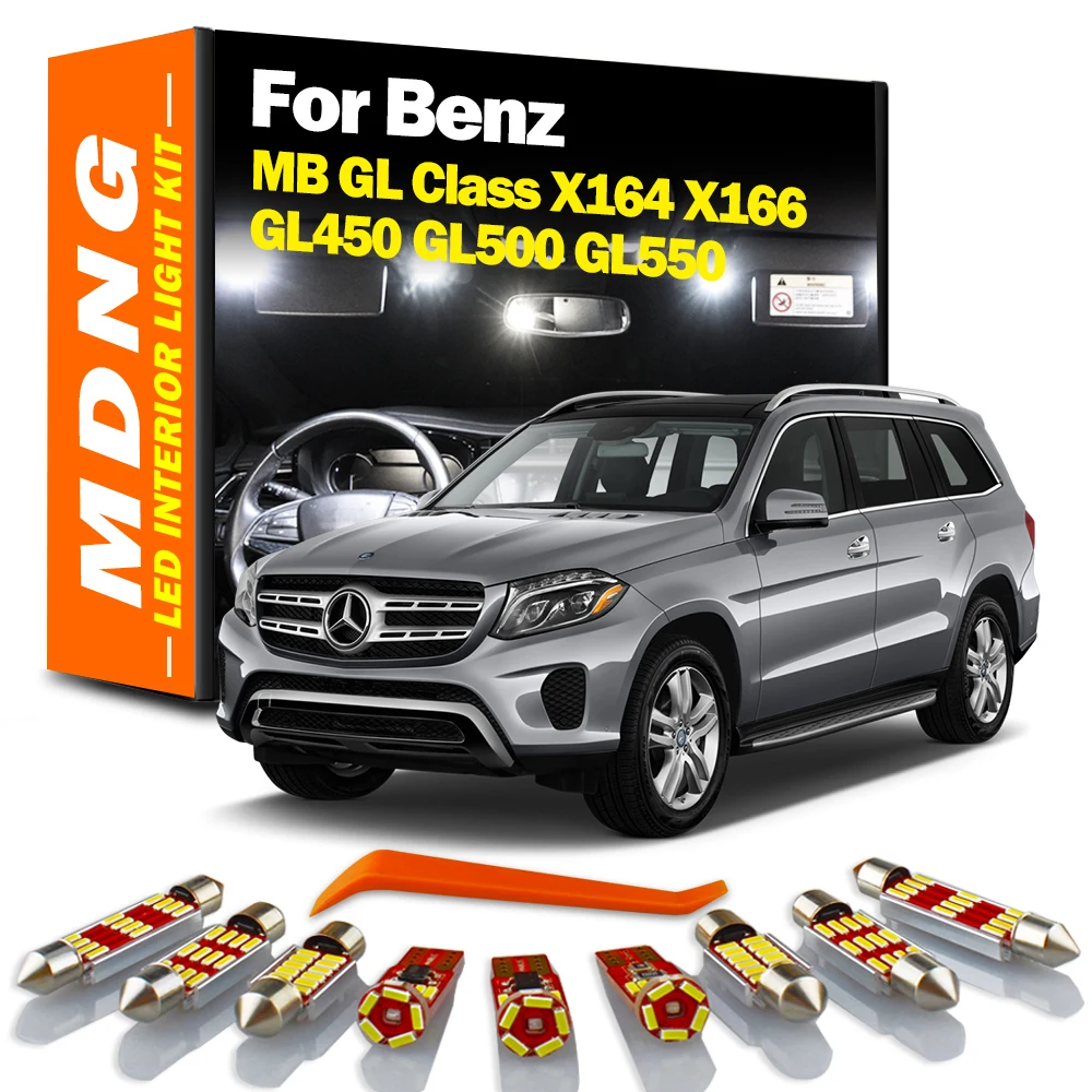 MDNG For Mercedes Benz MB GL Class X164 X166 GL450 GL500 GL550 LED Interior Dome Map Light Kit Car Led Bulbs Canbus No Error