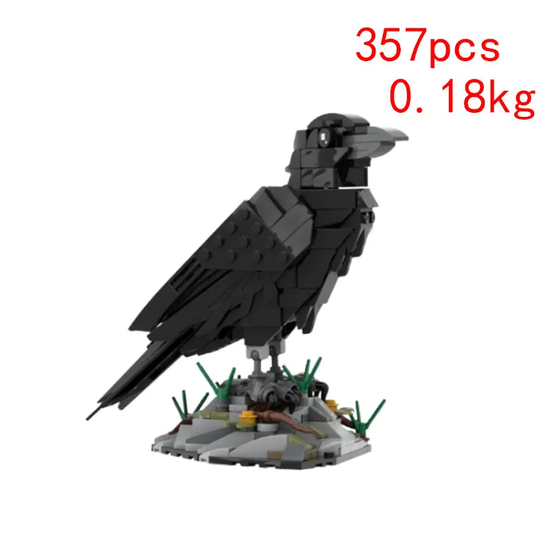 الغراب تجميع الجسيمات الصغيرة اللبنات الحيوان الطيور الصخور قاعدة الغراب لعبة مجسمة هدية #3