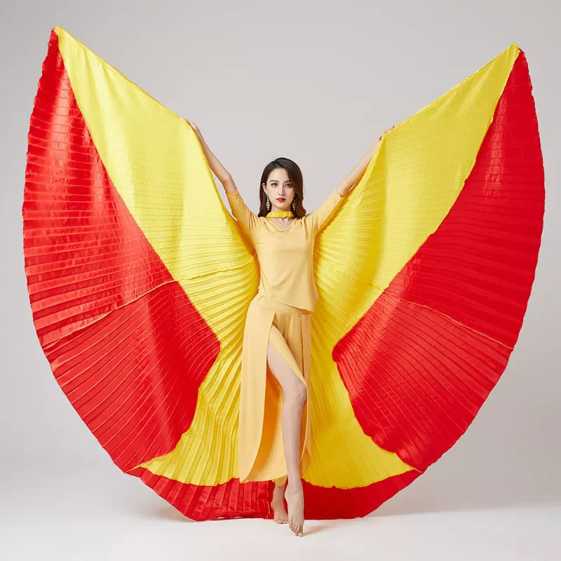 ผู้ใหญ่ Belly Dance Isis ปีกเปิดพิธี Performance Props กีฬา Meet อียิปต์ปีก Contrast สี 360 องศาปีก