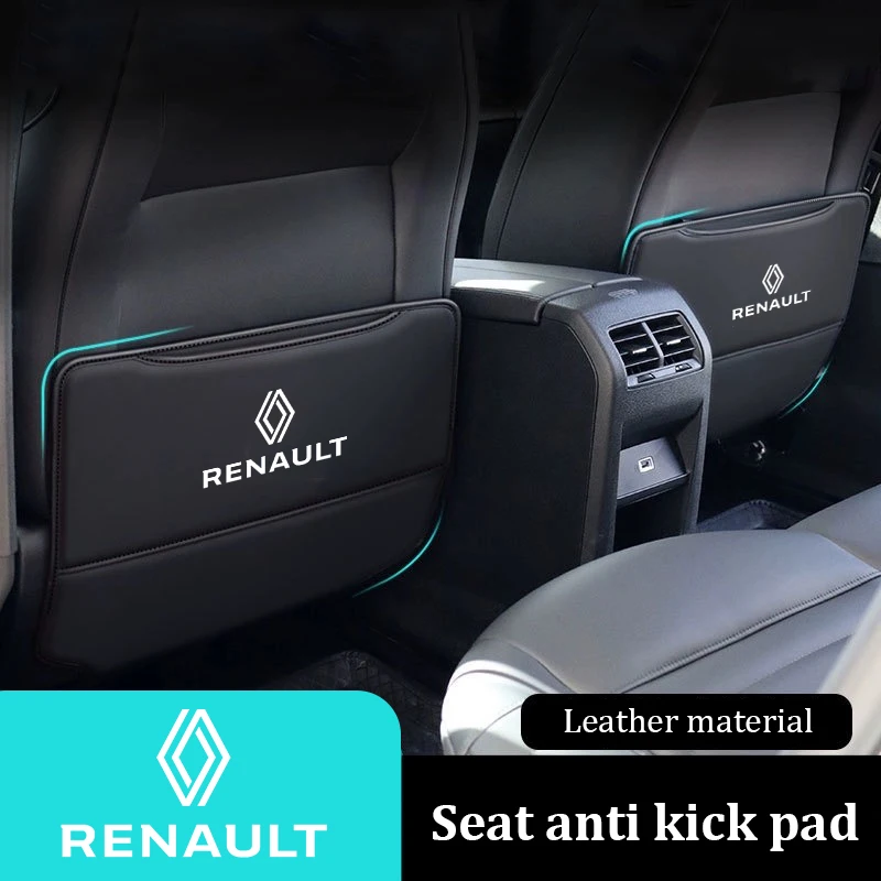Tappetino Protettivo Anticalcio in Pelle per Interni Auto, Protezione Schienale Sedile per Renault Clio Koleos Megane Espace QM6 Kadjar Captur ZOE Key