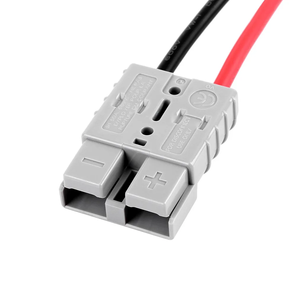 50A Amp Rating Electric Forklift Charger O Ring Seal Universal Charging Plug Line 12AWG Wire Gauge High Current Connector