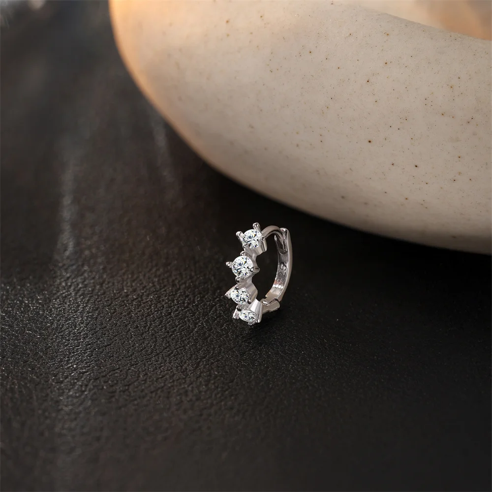 ROXI Moissanit 925 Sterling Silber Geometrischer Quasten-Ohrstecker für Damen, flacher Rücken, Helix-Blumenanhänger, edler Schmuck – Detail 14