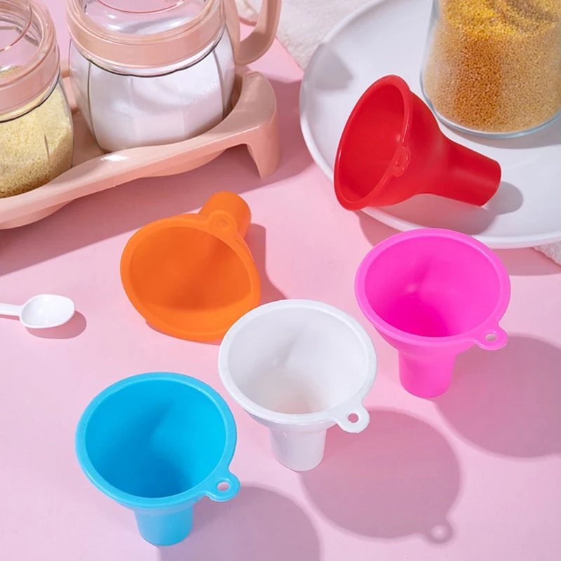 【8CM Silicone Wide-Mouth Funnel Milk Powde Bean Funnel Large-Caliber Multi-Function Wine Leak Oil Leak Kitchen Accessories】