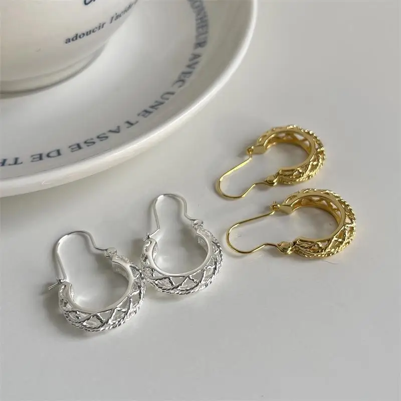 XIYANIKE-Boucles d'oreilles semi-transparentes creuses vintage pour femmes et filles, mode ethnique de luxe, nouveaux bijoux, cadeau de fête pour dames